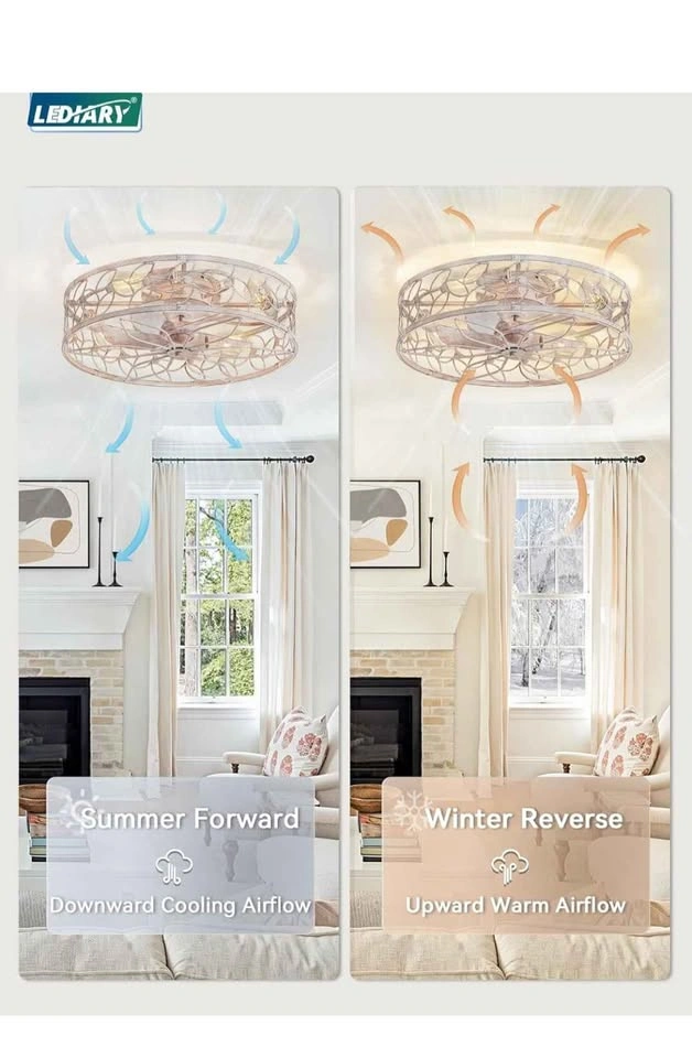 LEDIARY 23" Caged Ceiling Fan w/ Light & Remote - photo 5