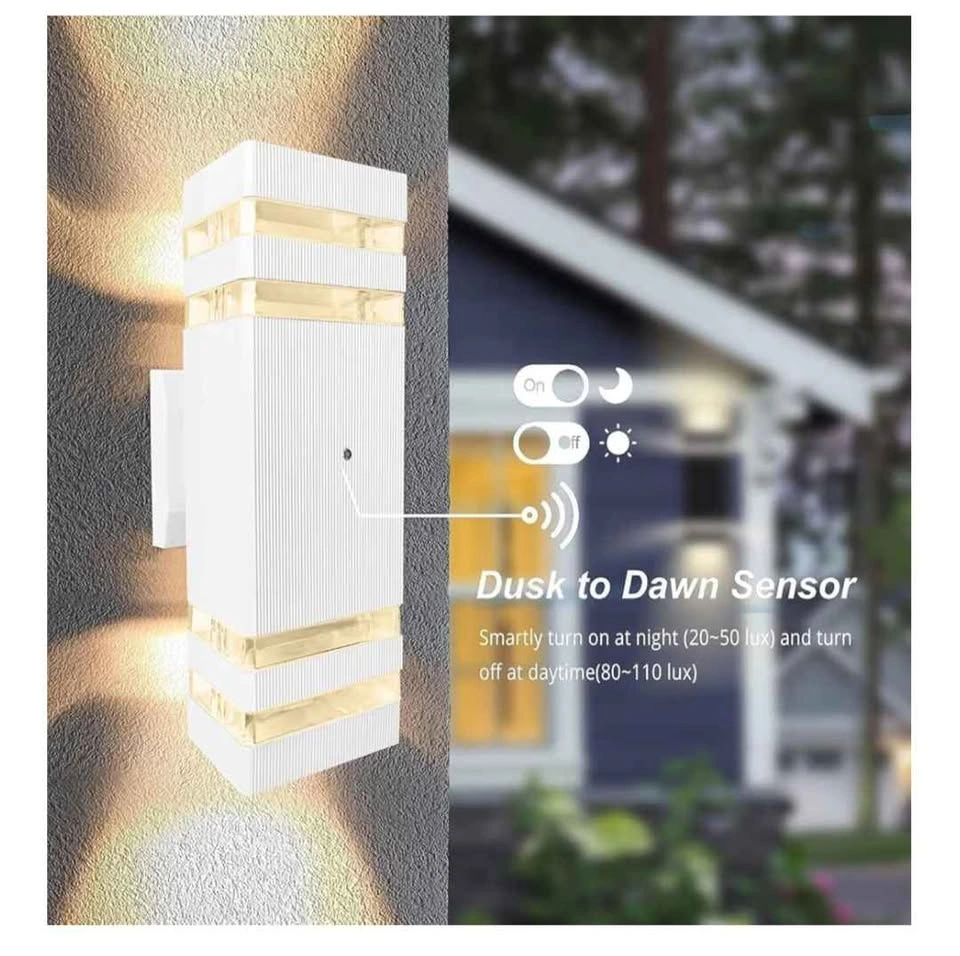 Dusk to Dawn Outdoor Wall Lights, 2 Pack - photo 2
