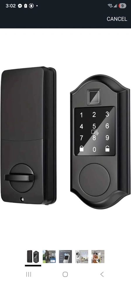 Black Smart Door Lock w/ Fingerprint & Keypad Handle No Box. - photo 4