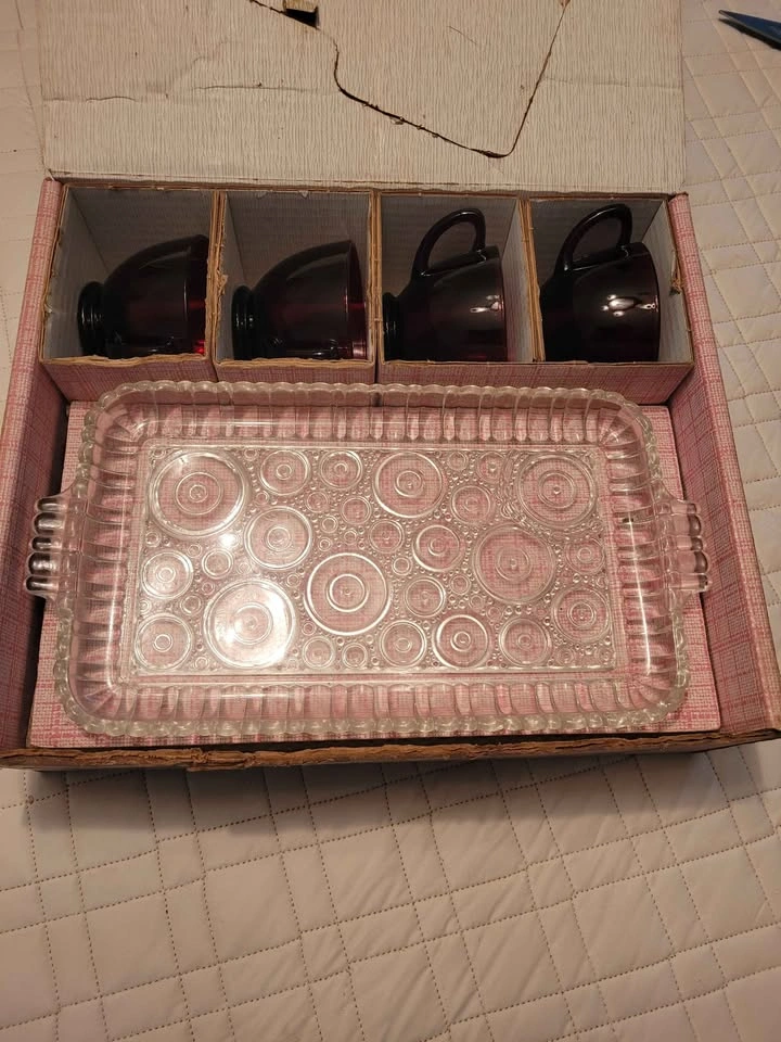 Vintage Hocking Anchorglass Serva Snack Set - photo 2