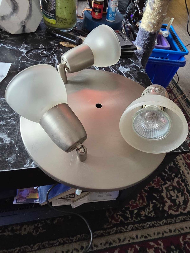 Ceiling light fixture with 3 spotlights