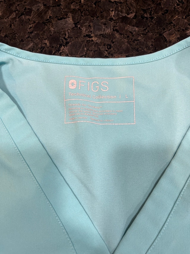 Figs Casma Neon Blue scrub top Sz L - photo 2