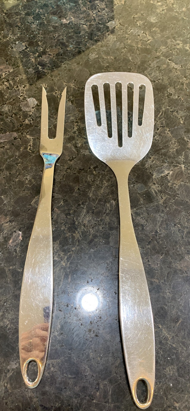 Inox Stainless Steel BBQ Flipper and Fork Set