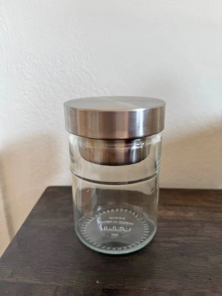 IKEA DAGKLAR Glass Yogurt Jar with Metal Lid