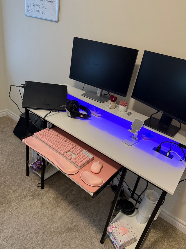Modern 47” Computer Desk with LED Lights - photo 4