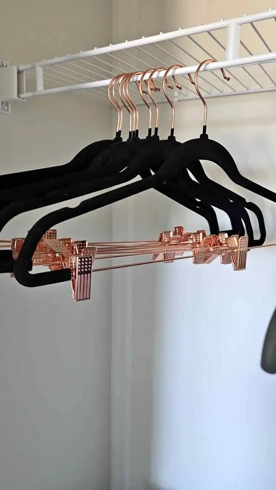 9 black velvet and rose gold pants/skirts hangers