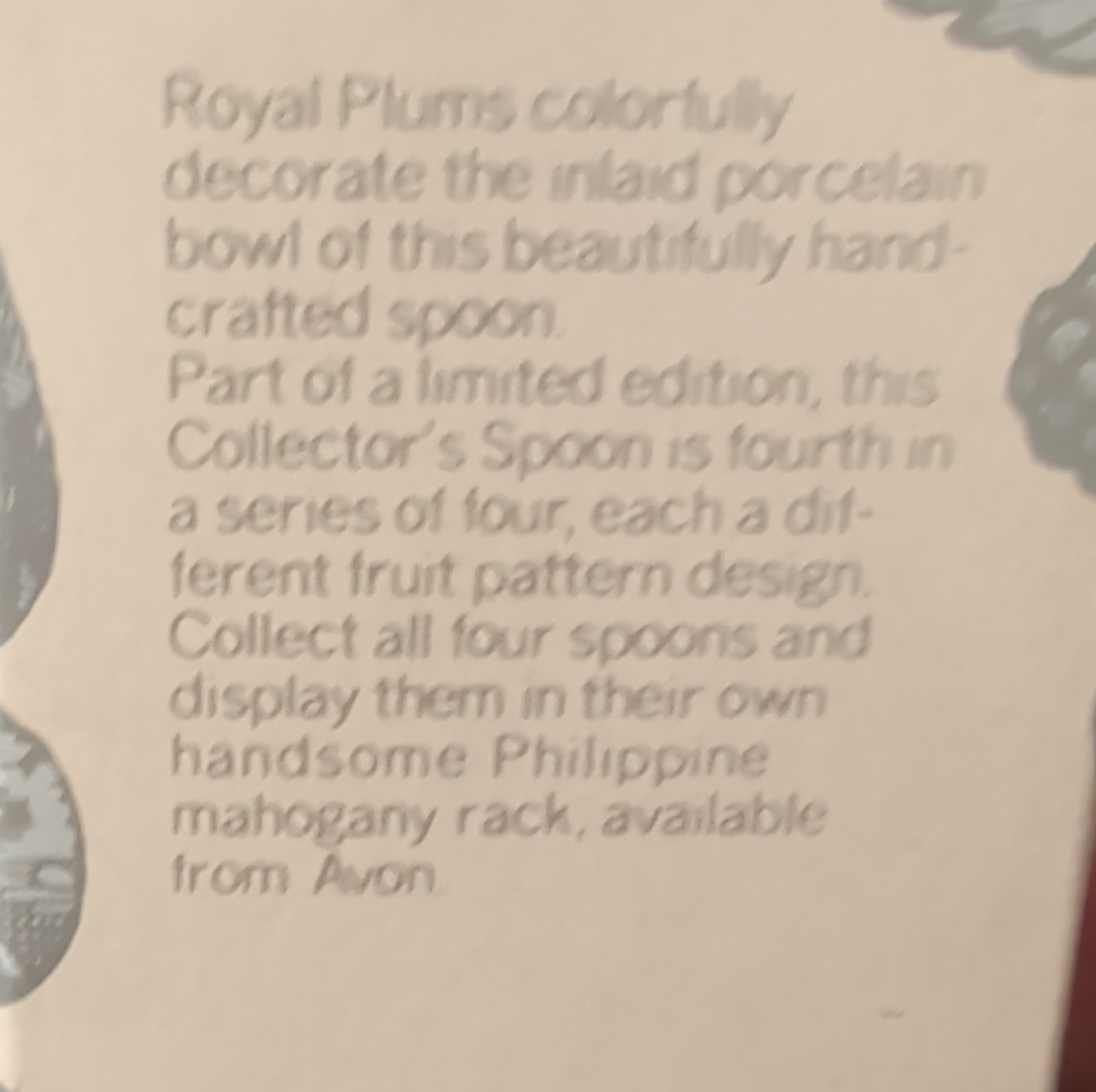 Avon Royal Plums Collector Spoon - photo 3