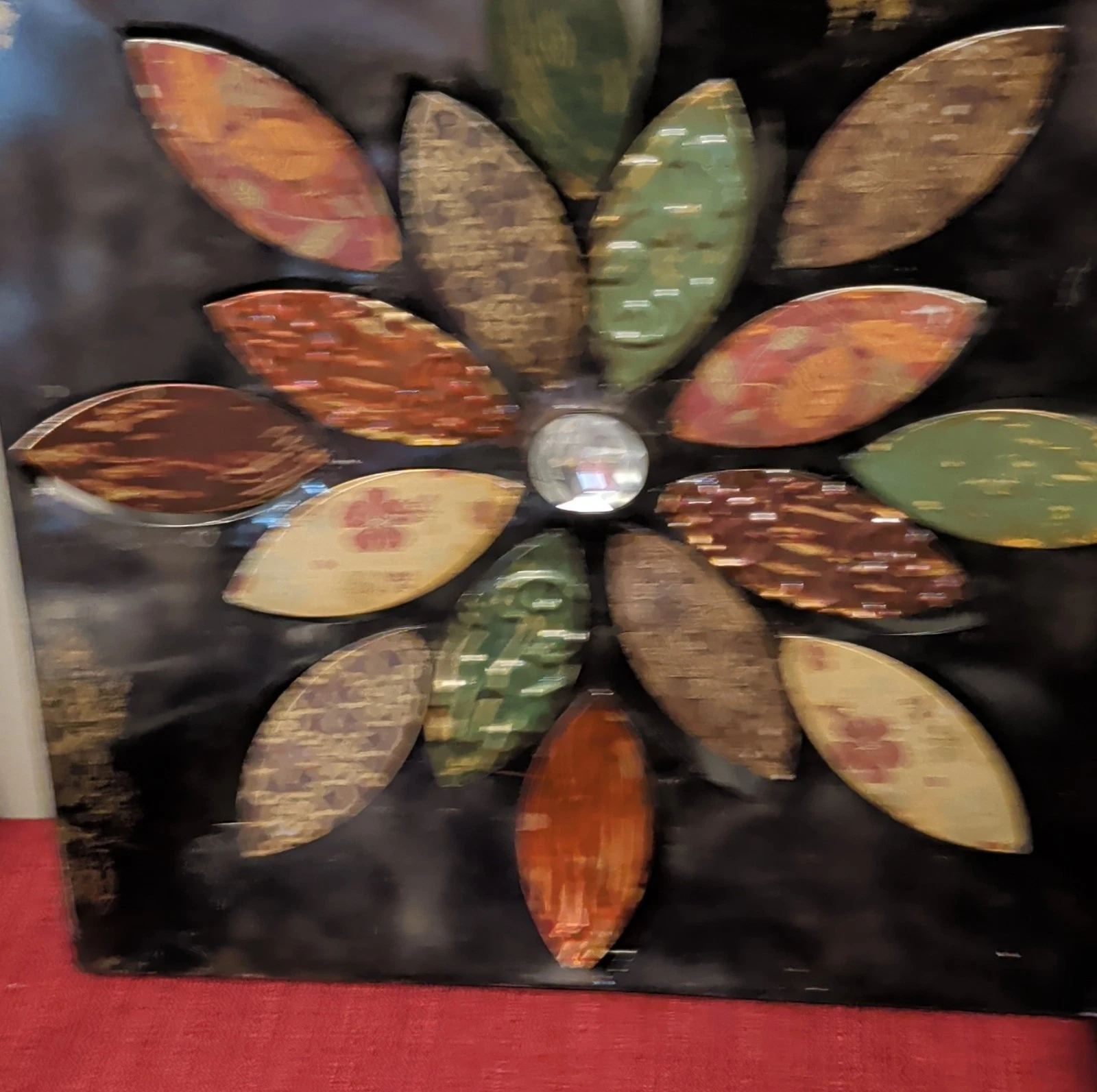 Metal Multicolor Flower Wall Decor Arrangement & Centerpiece Set