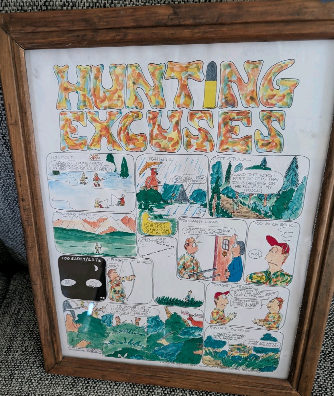 Tresco Original Comic Strip Art Hunting Excuses