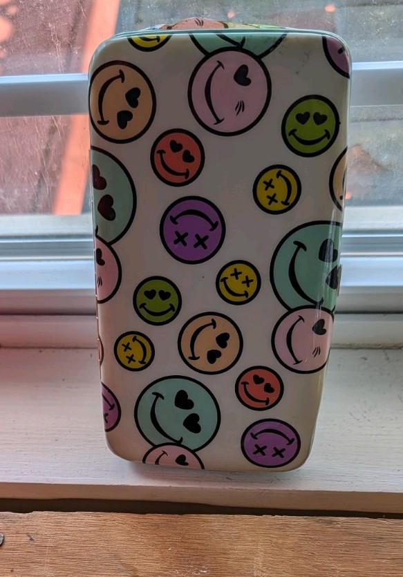 Women's Card Wallet Multicolor Smiley Face Pattern Folding Credi
