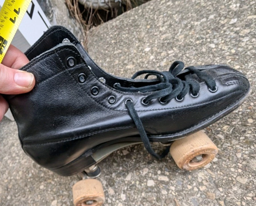 Vintage 1940-1950 Black Leather Indoor Roller Skates
