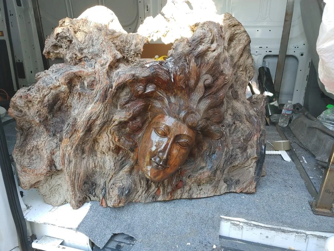 Hand Carved Wood "Medusa" Sculpture - Handmade in Bali