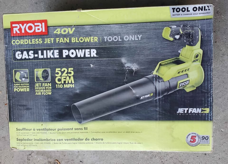 RYOBI 40V Cordless Jet Fan Leaf Blower - photo 2