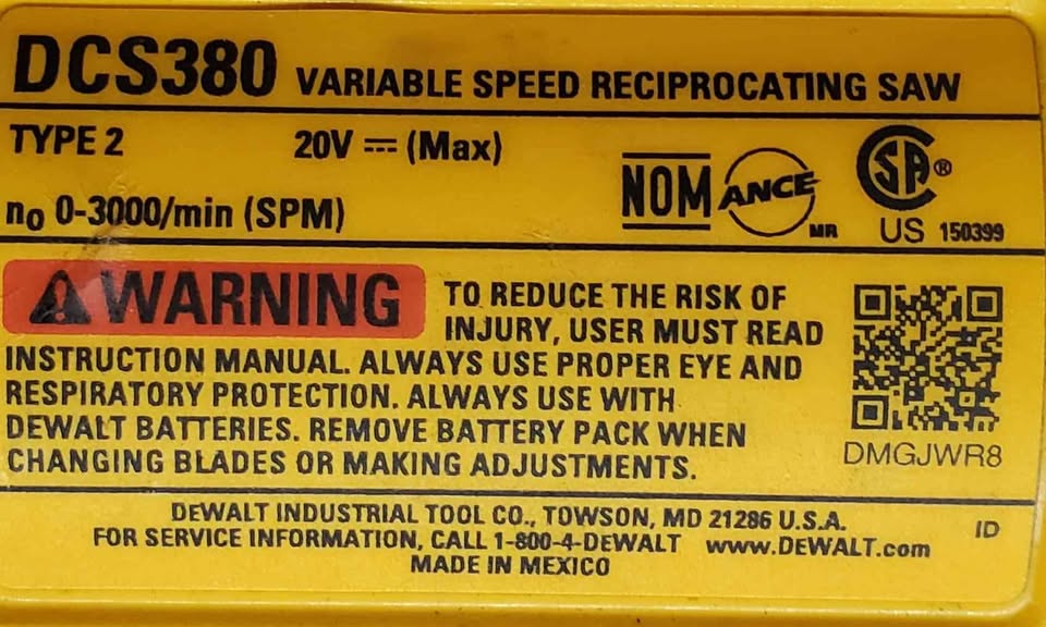 DEWALT 20V MAX* Reciprocating Saw, Tool Only - photo 4