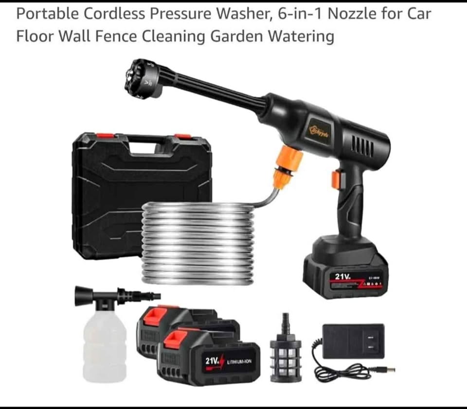 Cordless Pressure Washer, 6-in-1 Nozzle