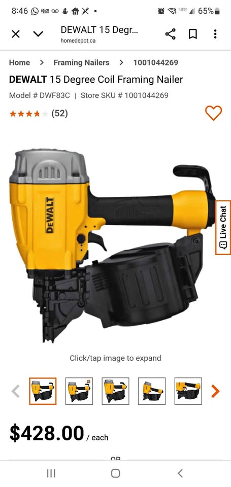 DEWALT 15 Degree Coil Framing Nailer