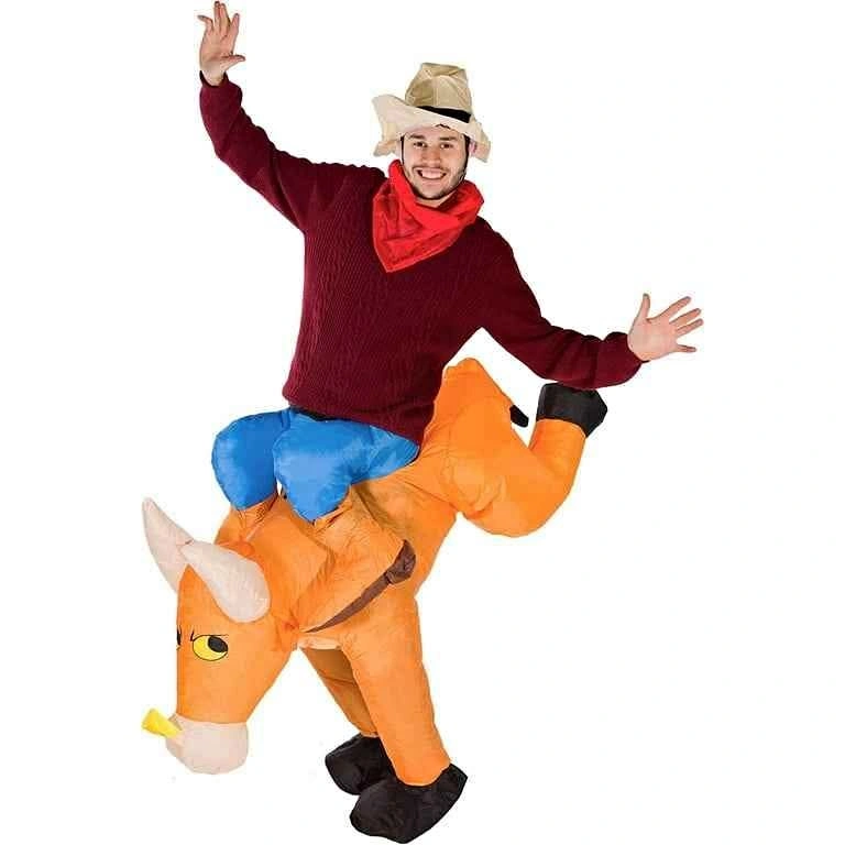 Bull Ride Inflatable Cowboy Costume for Adults (One Size)
