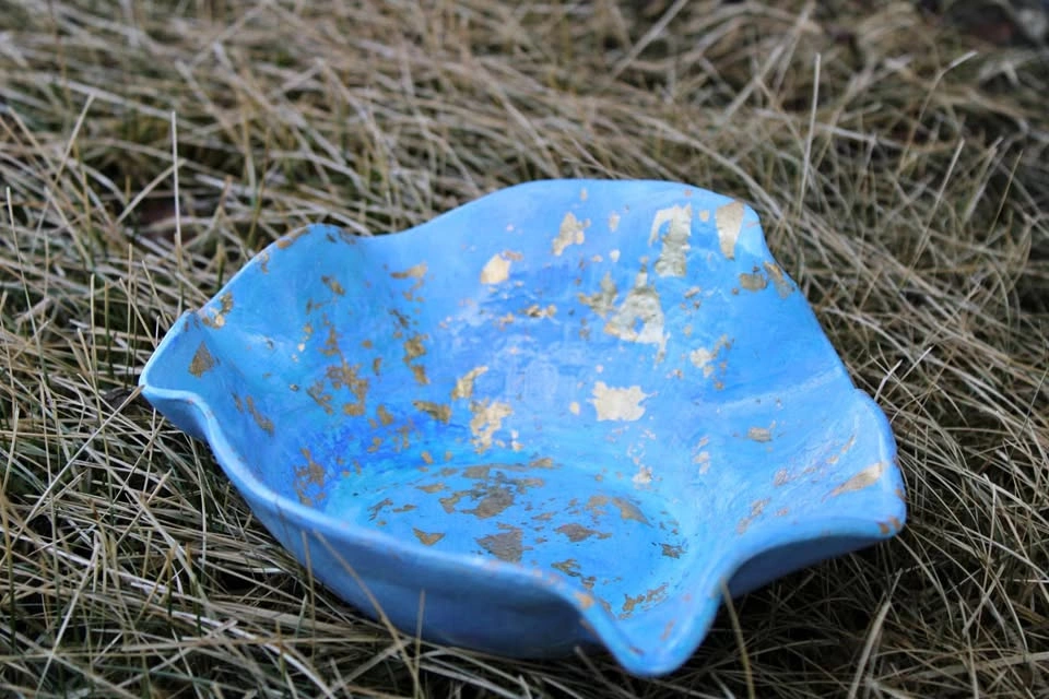 Handmade Clay bowl/dish. Hand-painted and varnished.