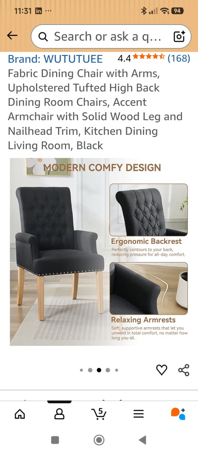 Brand New in Box: Fabric high back Chair - photo 3