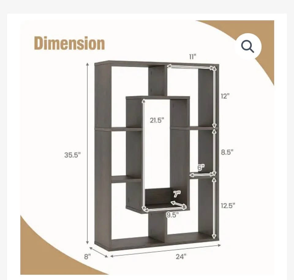 7-Cube Geometric Bookshelf Modern Decorative Open Bookcase - photo 4