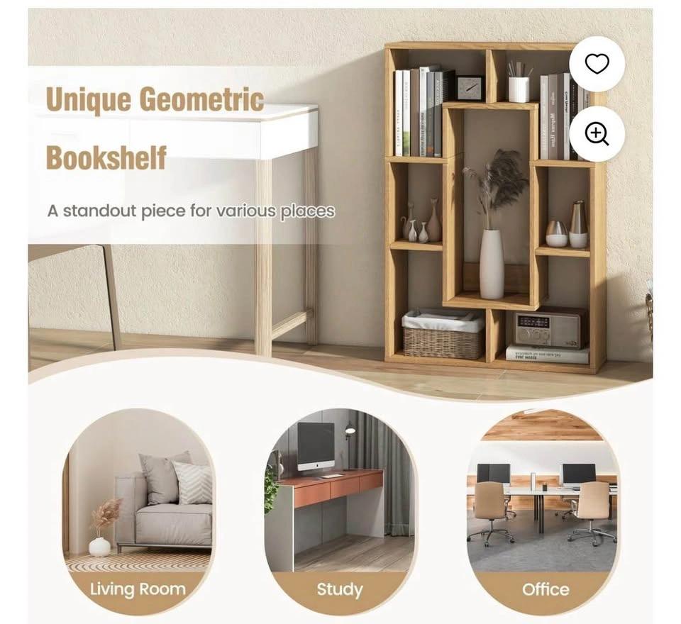 7-Cube Geometric Bookshelf Modern Decorative Open Bookcase - photo 5