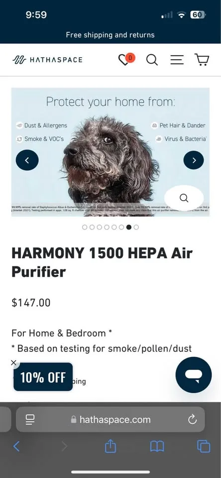 HARMONY 1500 HEPA Air Purifier image indicator(2)