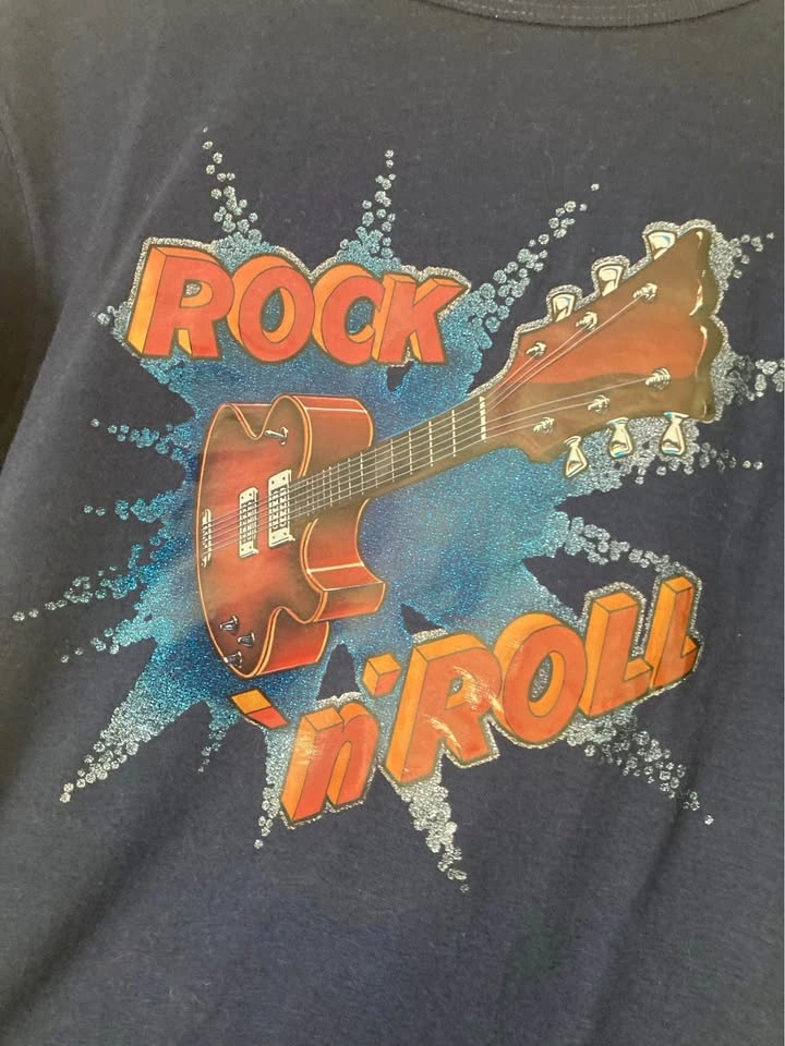 VINTAGE 1970s Rock ‘N’ Roll Ringer T Shirt MEDIUM - photo 2
