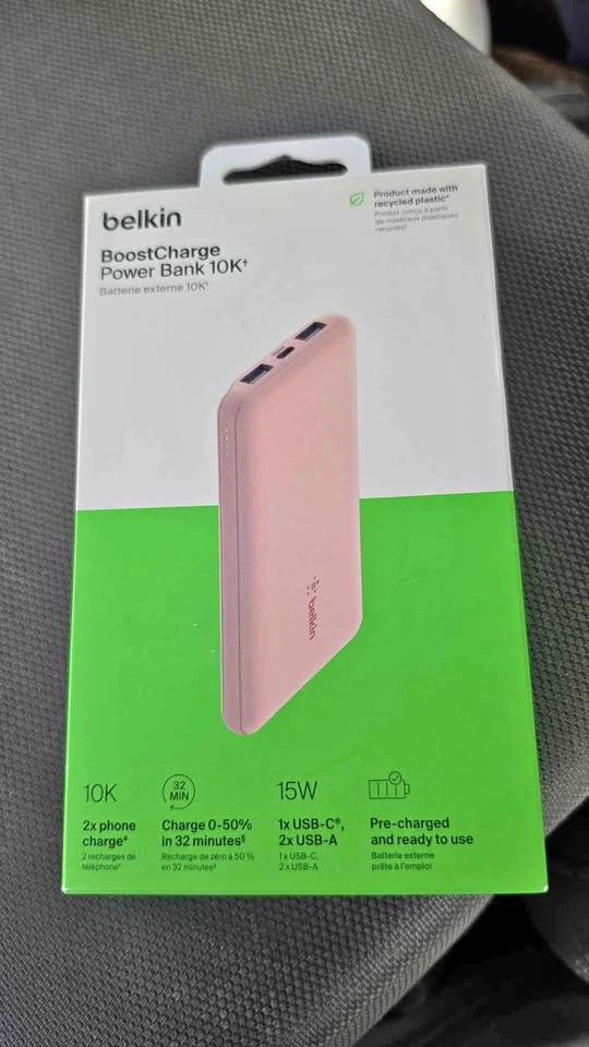 Belkin BoostCharge Power Bank 10K+ Pink