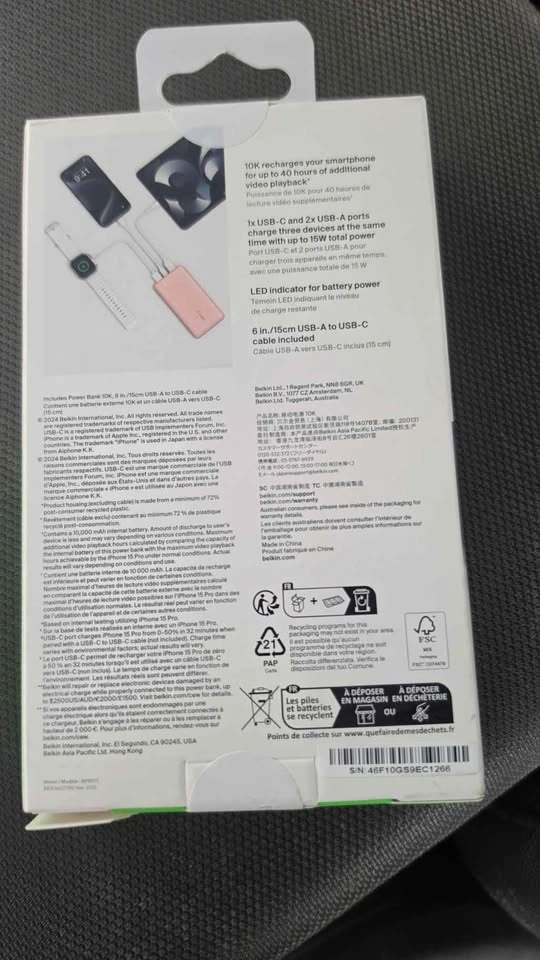 Belkin BoostCharge Power Bank 10K+ Pink - photo 2