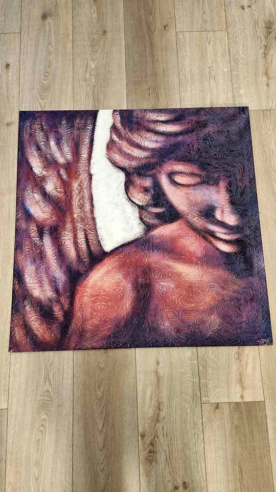 Jayna Simpson "A Moment with my Angel" Textured Painting - 30" x