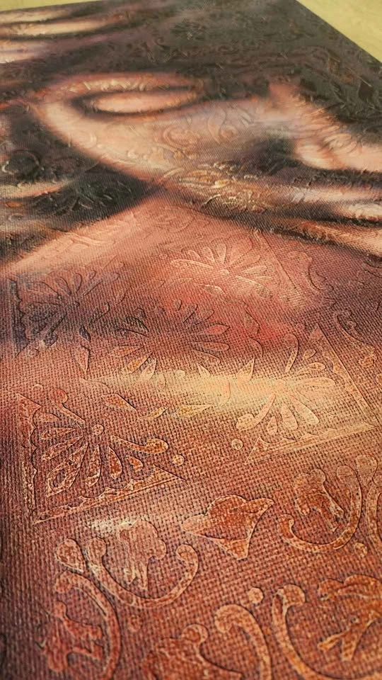 Jayna Simpson "A Moment with my Angel" Textured Painting - 30" x - photo 3
