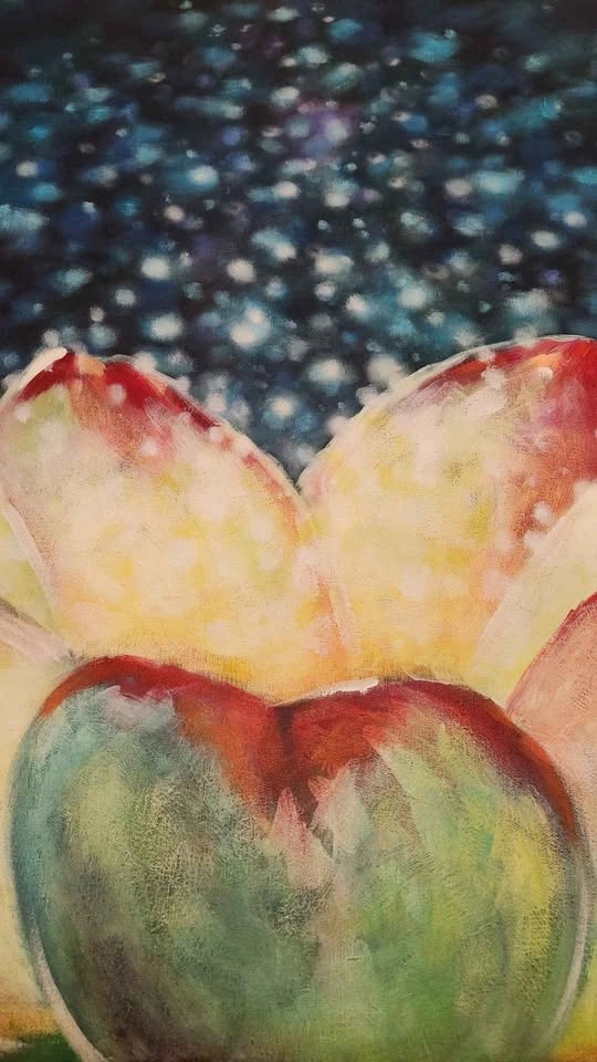Large 40x30 Original Acrylic Painting Succulent Lotus Floral Can - photo 2