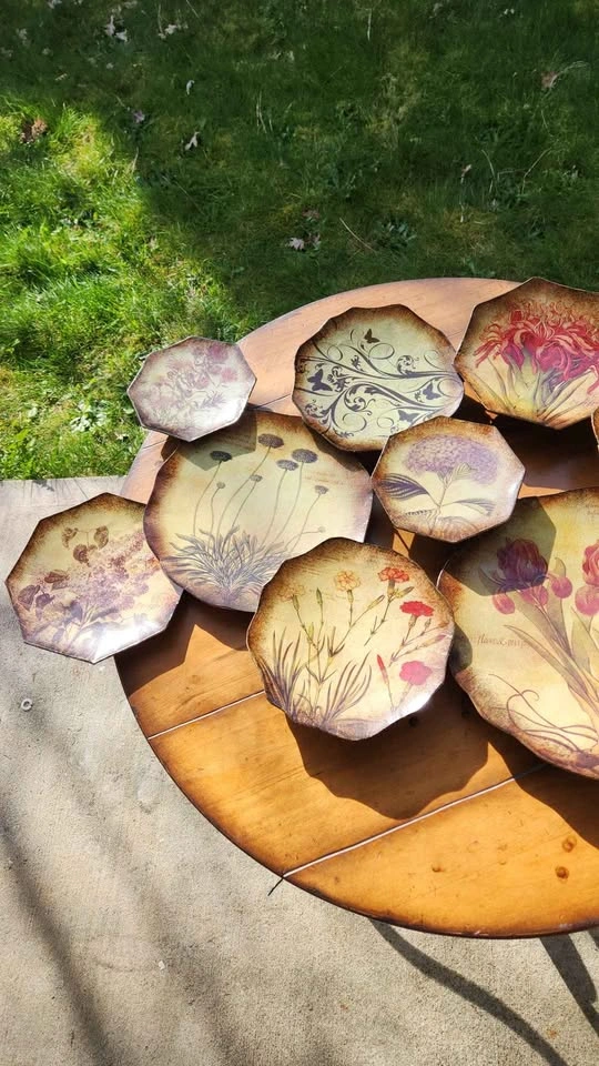 Decorative Metal Wall Art Set Floral Distressed - photo 3