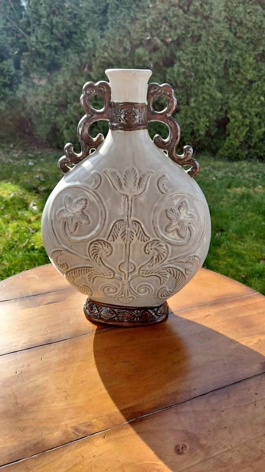 Decorative ceramic vase with handles 18" height