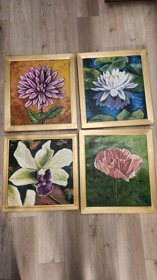 Lorie A. Schackmann Original Oil on Linen Paintings - Set of 4 -