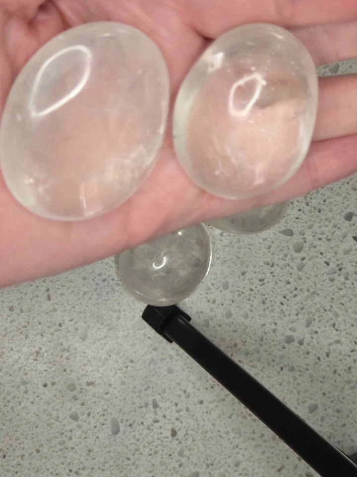 Clear Quartz Palm Stones - photo 4