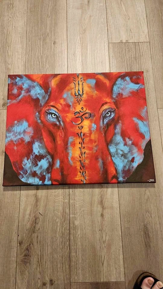Ganesh of my Heart by Jayna Simpson Original Acrylic Painting