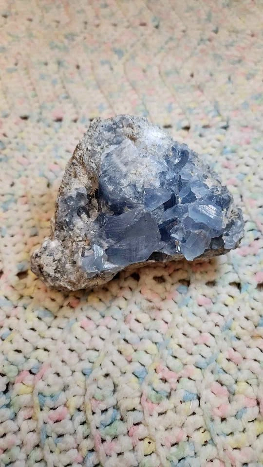 Large Raw Blue Celestite (celestine) Cluster