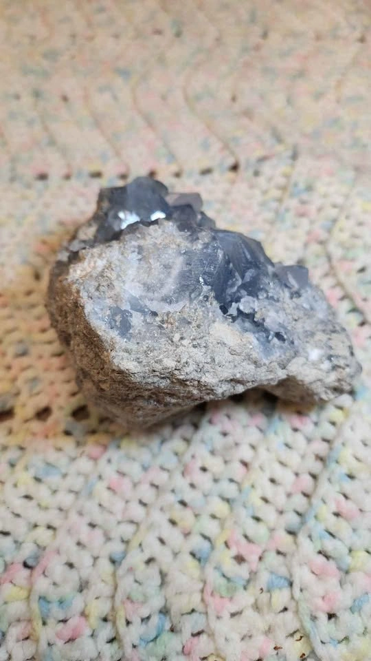 Large Raw Blue Celestite (celestine) Cluster - photo 2