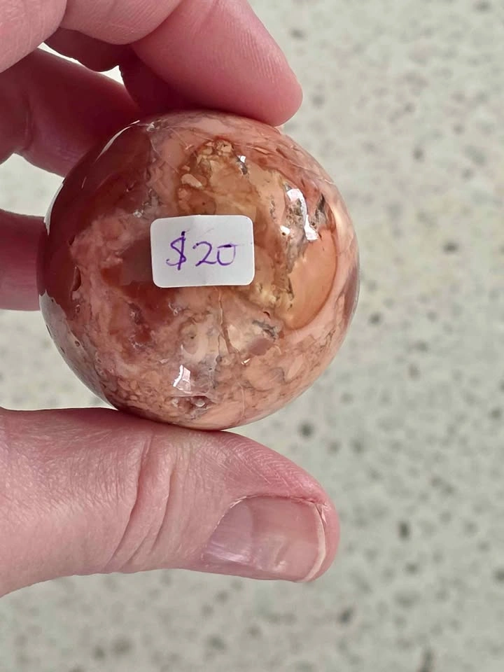 PINK AGATE (COTTON CANDY) Sphere 98.9g, 42.1mm