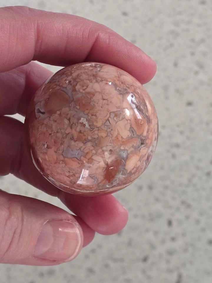 PINK AGATE (COTTON CANDY) Sphere 98.9g, 42.1mm - photo 2
