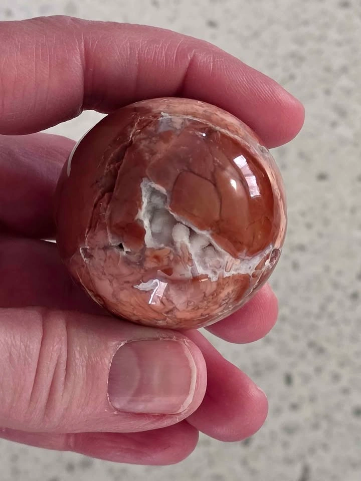 PINK AGATE (COTTON CANDY) Sphere 98.9g, 42.1mm - photo 3