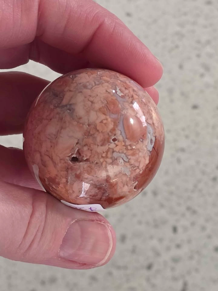 PINK AGATE (COTTON CANDY) Sphere 98.9g, 42.1mm - photo 4