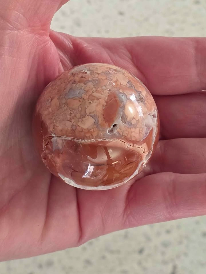 PINK AGATE (COTTON CANDY) Sphere 98.9g, 42.1mm - photo 5
