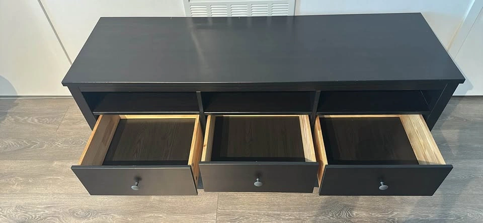 IKEA Hemnes TV Bench Black-Brown 3 Drawers - photo 4