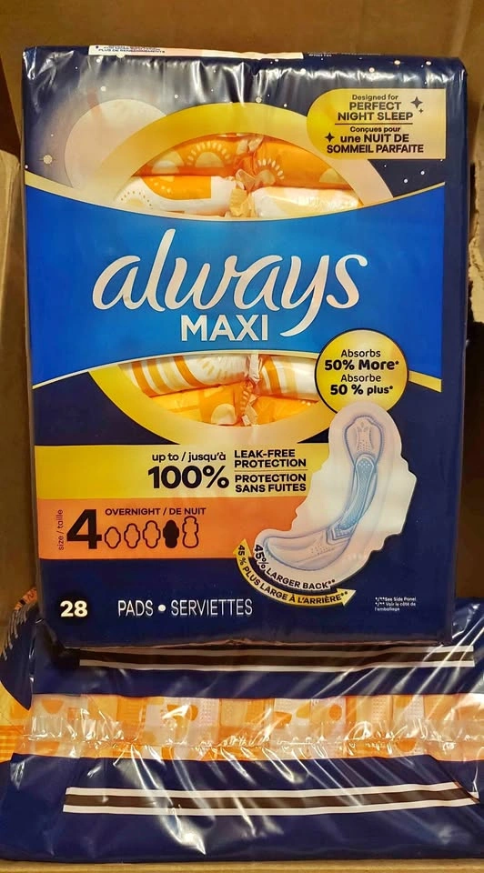 ALWAYS Ultrathin Maxi Pads, 84 Count, Overnight Size 4