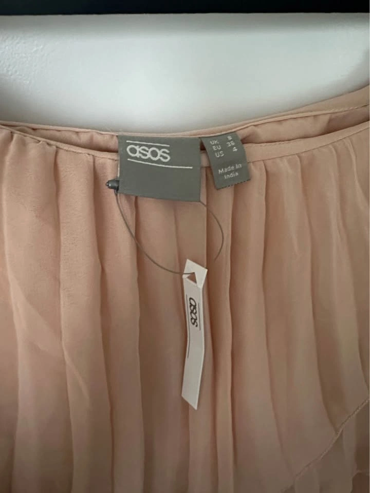 ASOS Pleated Midi Dress Nude US 4 - photo 3