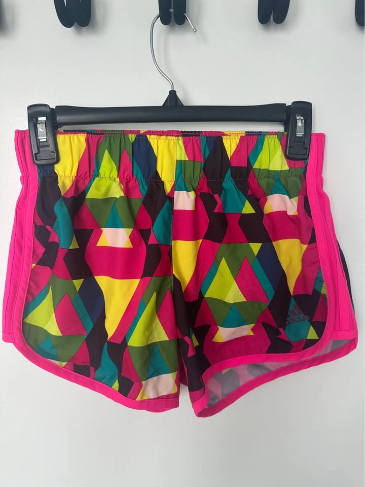 Adidas Climalite XS Colorful Geometric Sports Bra & Shorts Set - photo 2