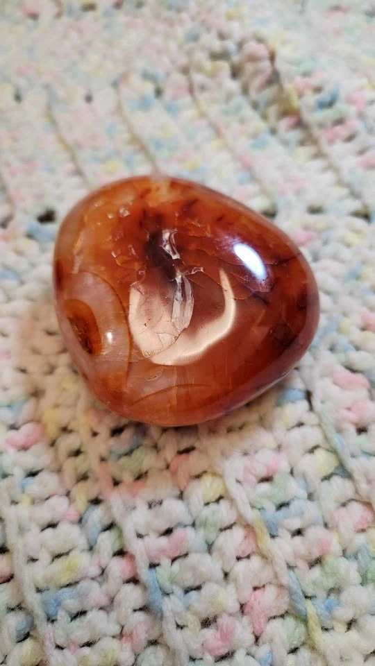 Polished Carnelian Palm Stone