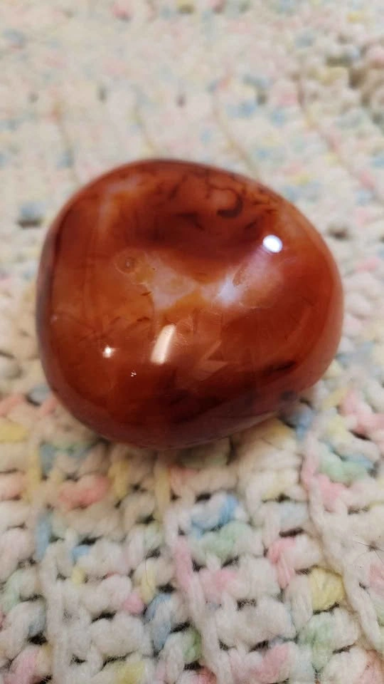Polished Carnelian Palm Stone - photo 2